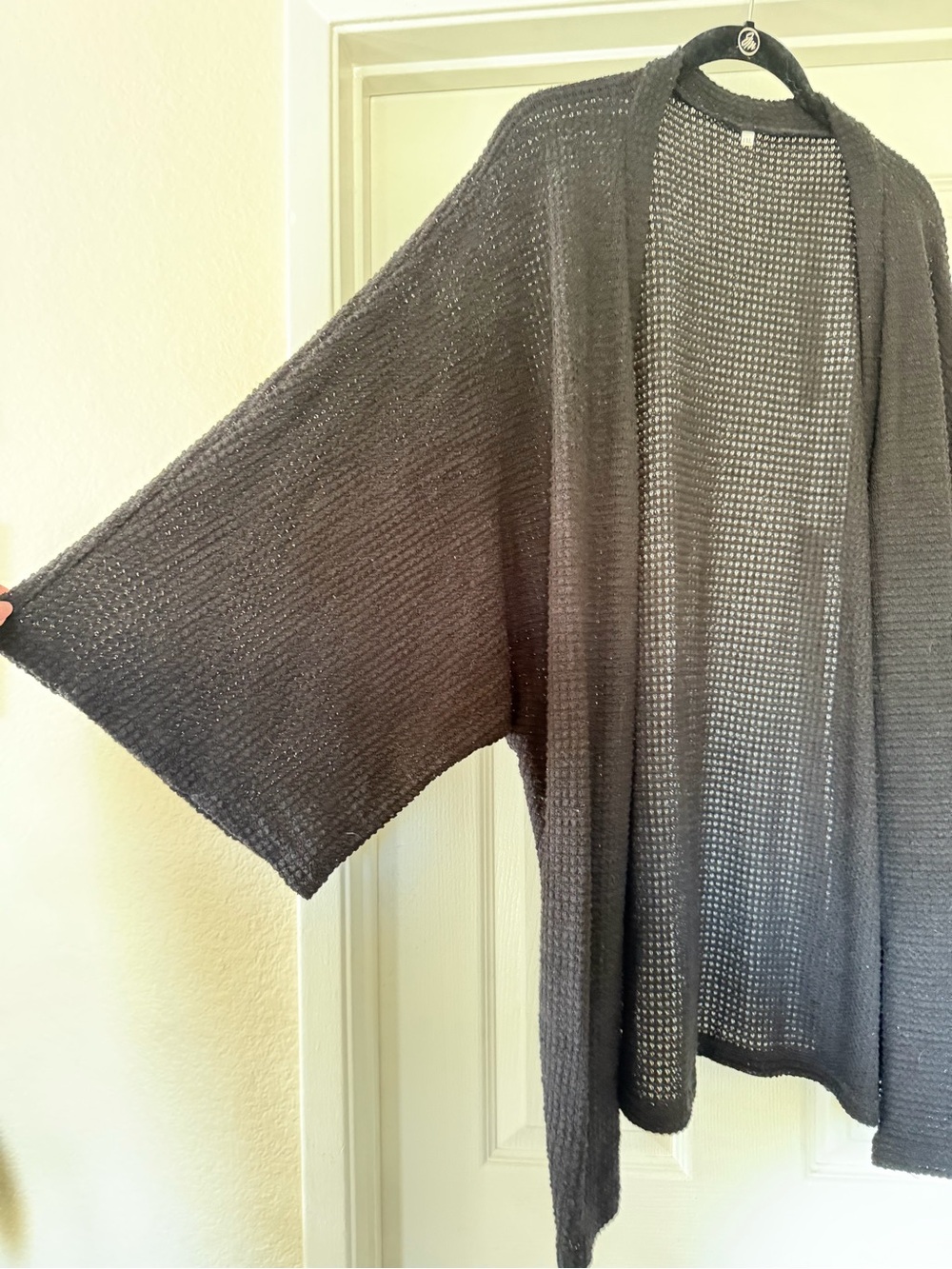 Open black Knit Long Cardigan - Picture 4 of 6